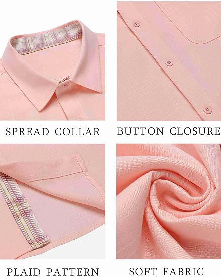 Men's Button Down Shirts Short Sleeve Casual Shirts Summer Beach Shirts Vacation Wedding Shirts with Pocket